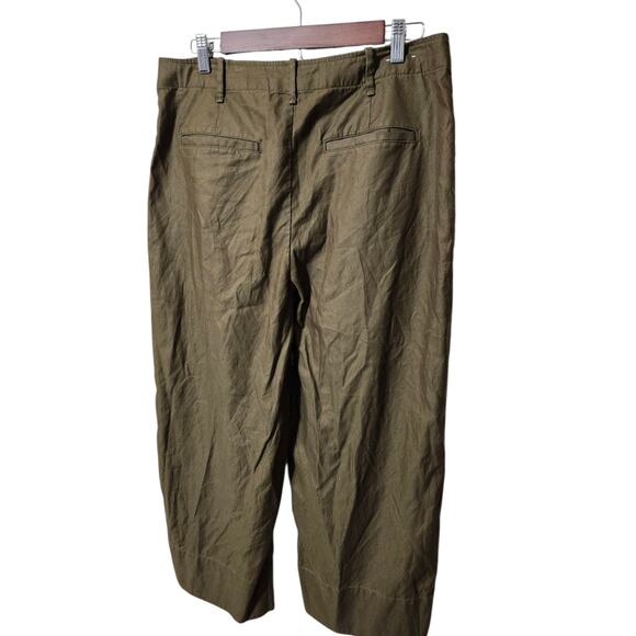 Banana Republic Wide Leg High Rise Brown Pull On Crop Pants Size 12 Petite - Picture 4 of 7